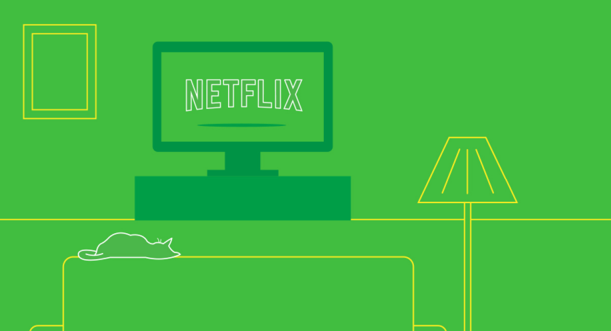 Illustration of a computer with Netflix logo