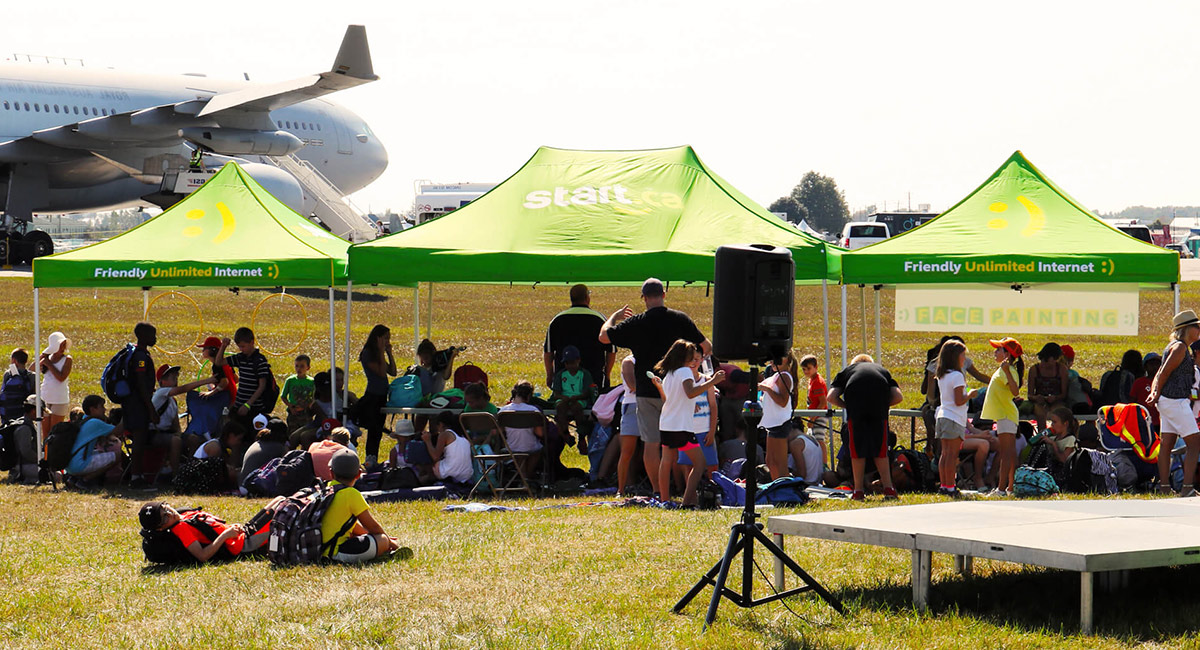 start.ca tents setup at the airshow