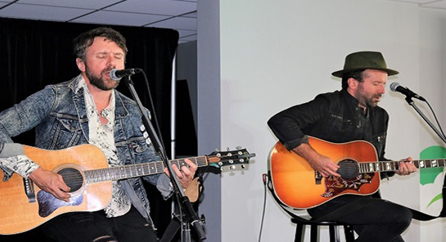 The Trews performing in the lunchroom