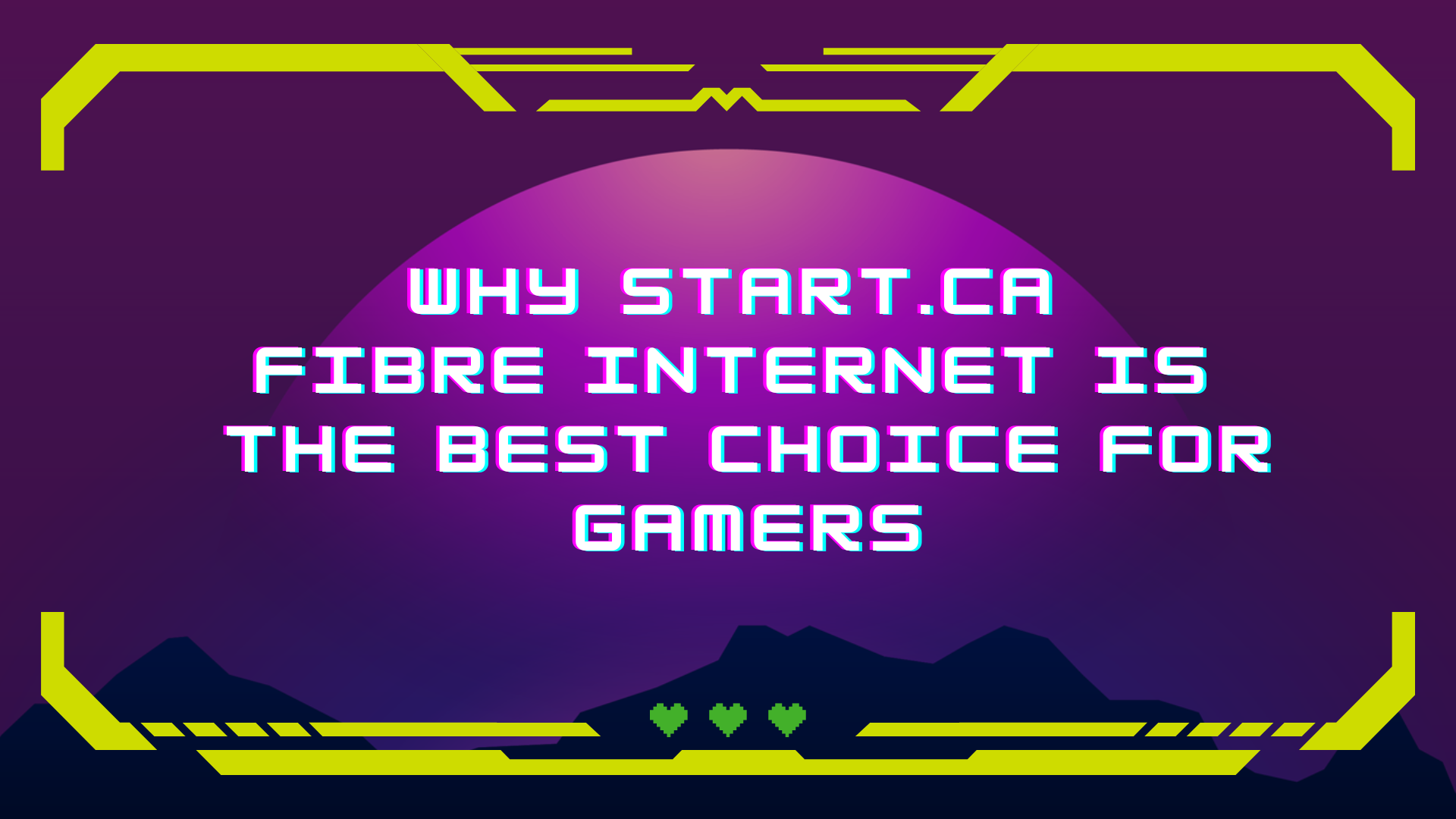 purple image styled like a gaming screen with text that reads "Why Start.ca Fibre Internet is the Best Choice for Gamers"